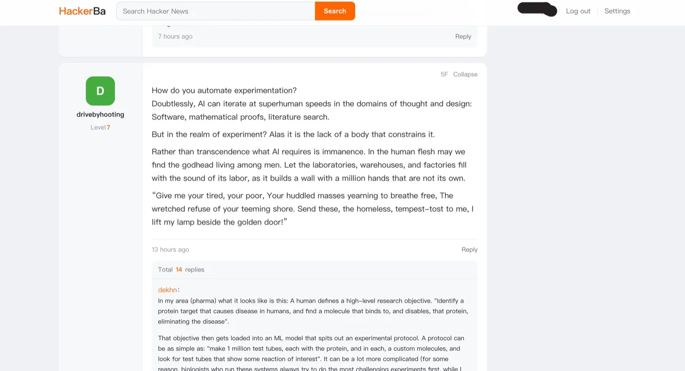 Here HackerBa thread page in English