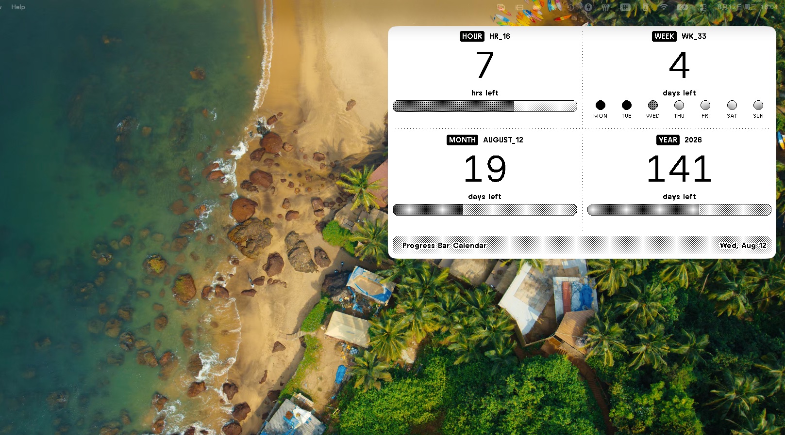 Here TRMNL e-ink display between wallpaper and desktop icons