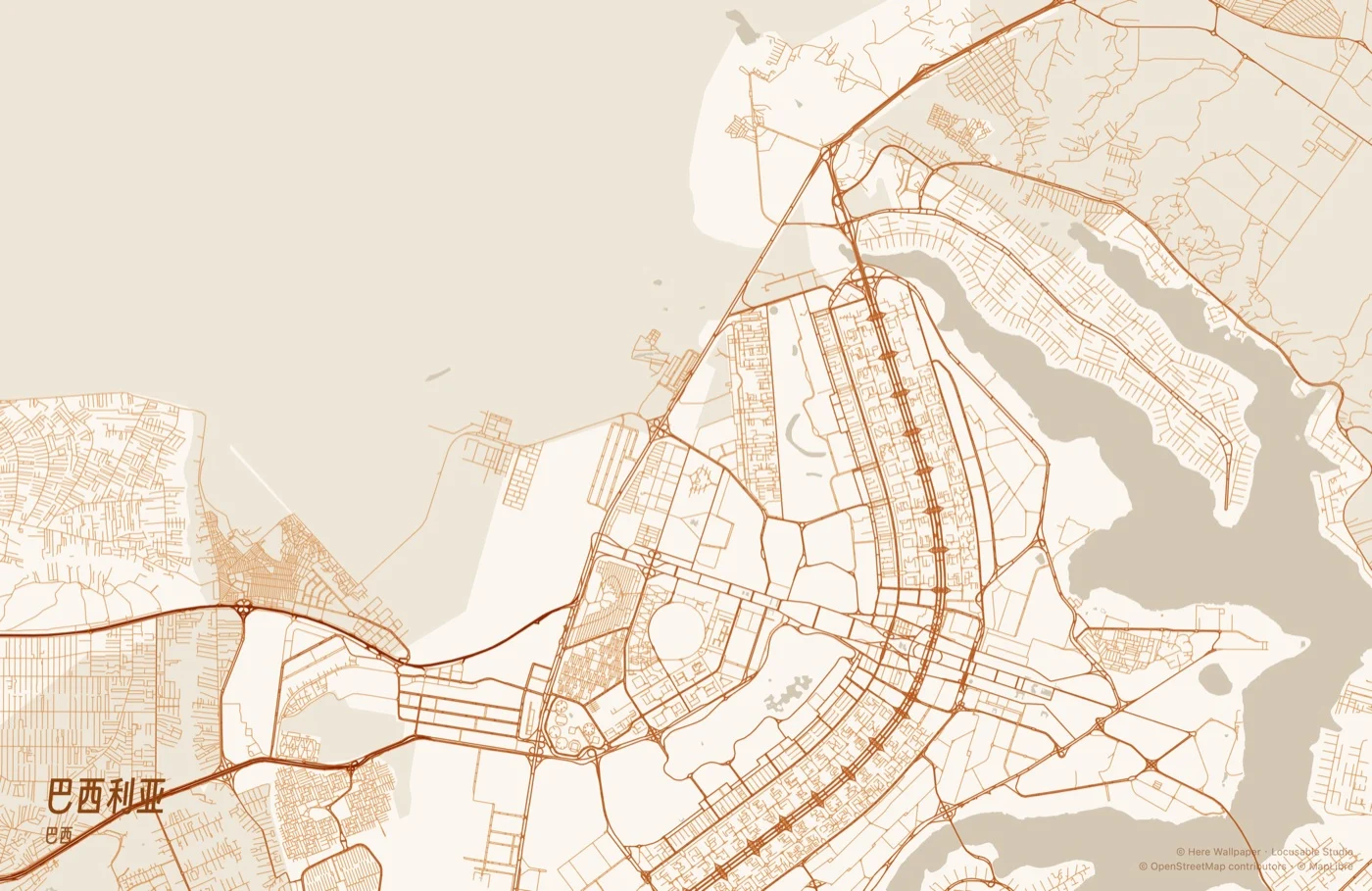 Mac desktop map wallpaper — Brasília